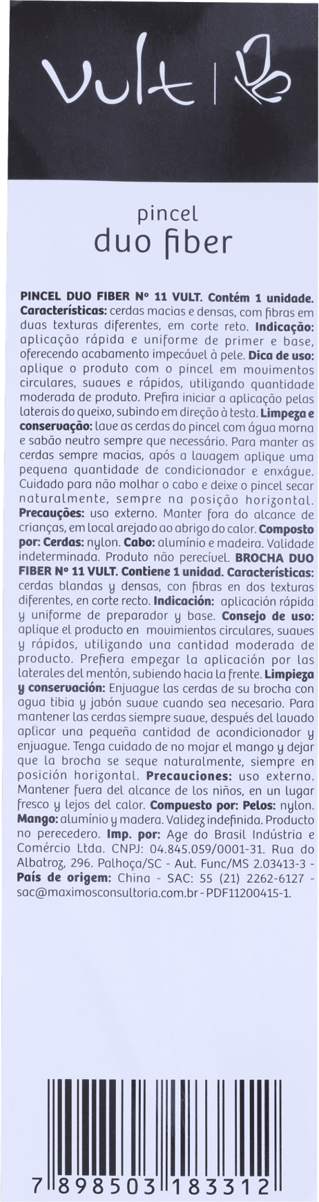 Vult #11 Duo Fiber - Pincel para Base