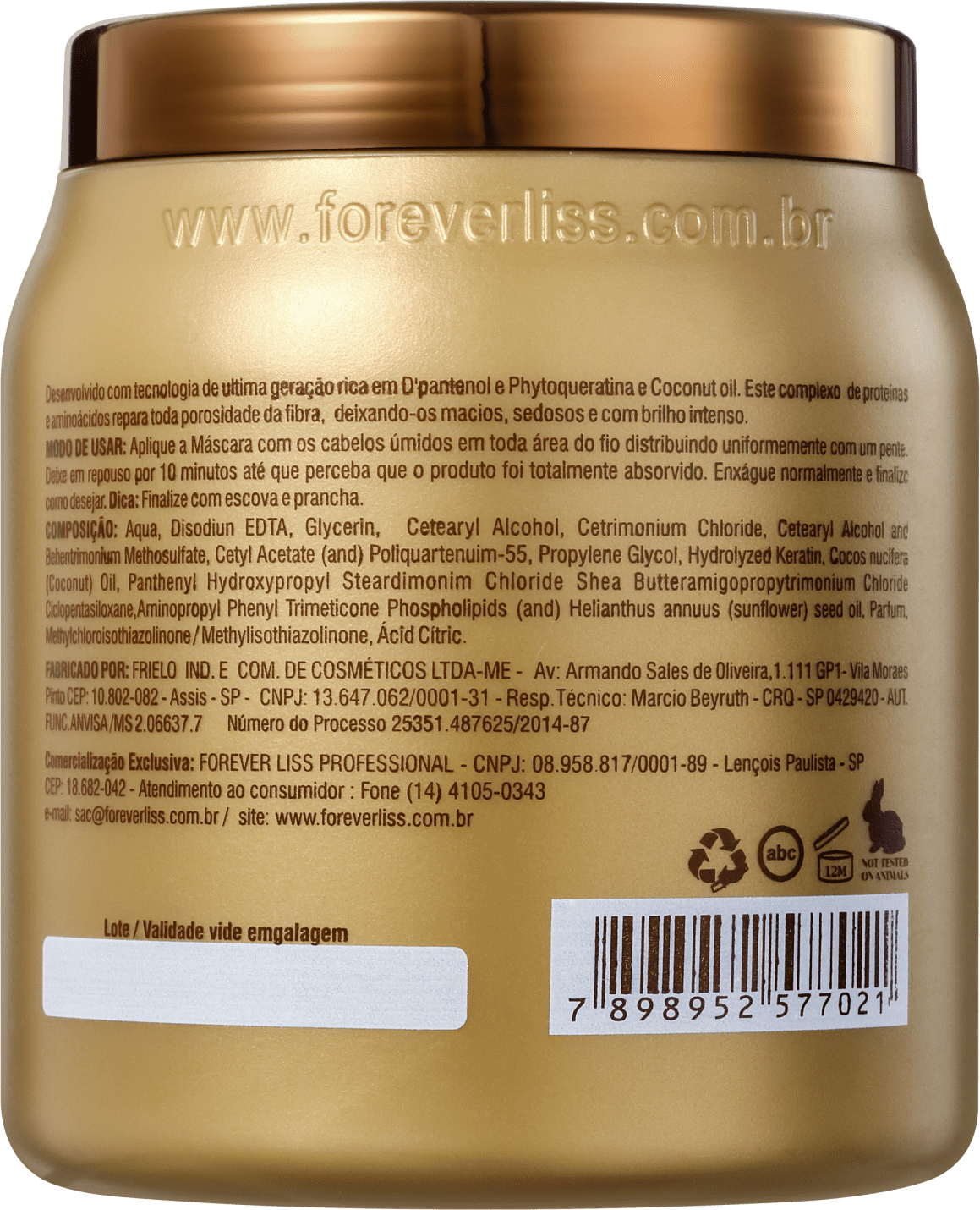 Forever Liss Professional Banho de Verniz - Máscara Capilar 1000g
