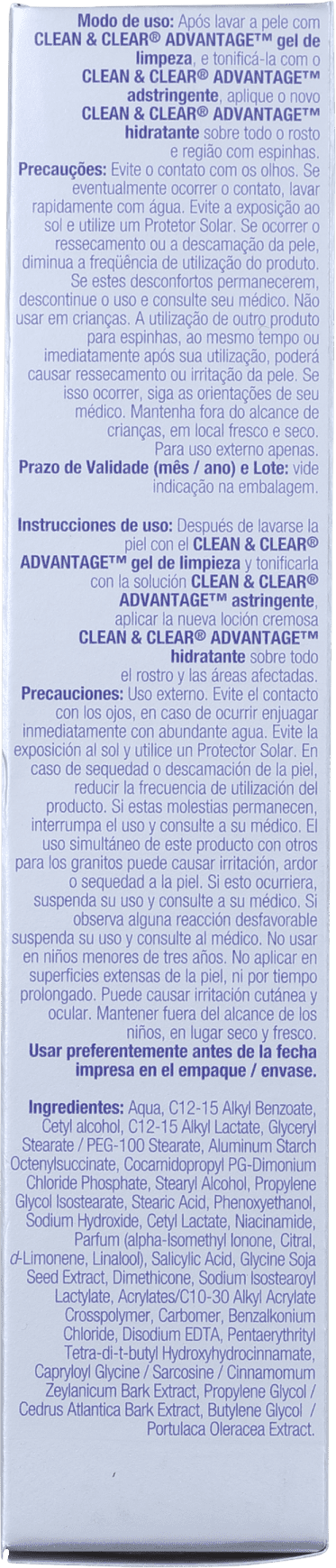 Clean & Clear Advantage - Hidratante Facial 50g