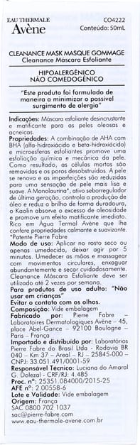 Avène Cleanance Mask - Máscara Facial 50ml