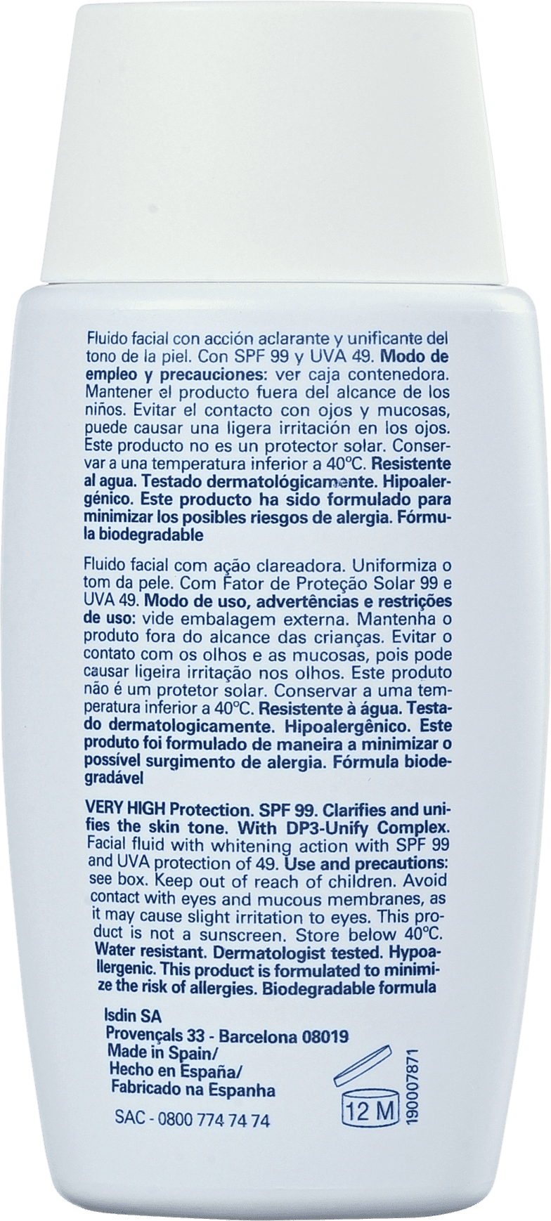 ISDIN Foto Ultra Active Unify Fusion Fluid Color - Loção Clareadora de Manchas 50ml
