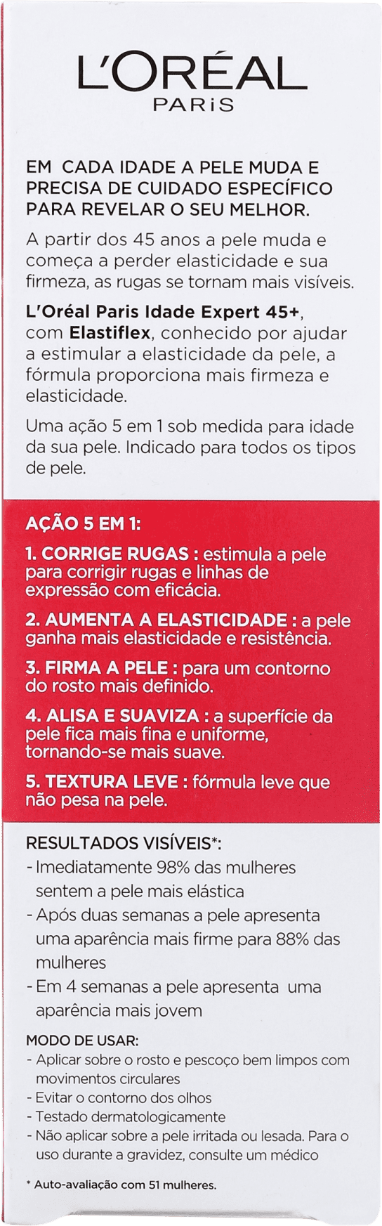 L'Oréal Paris Idade Expert 45+ Anos - Creme para Rugas e Anti-Idade 40ml