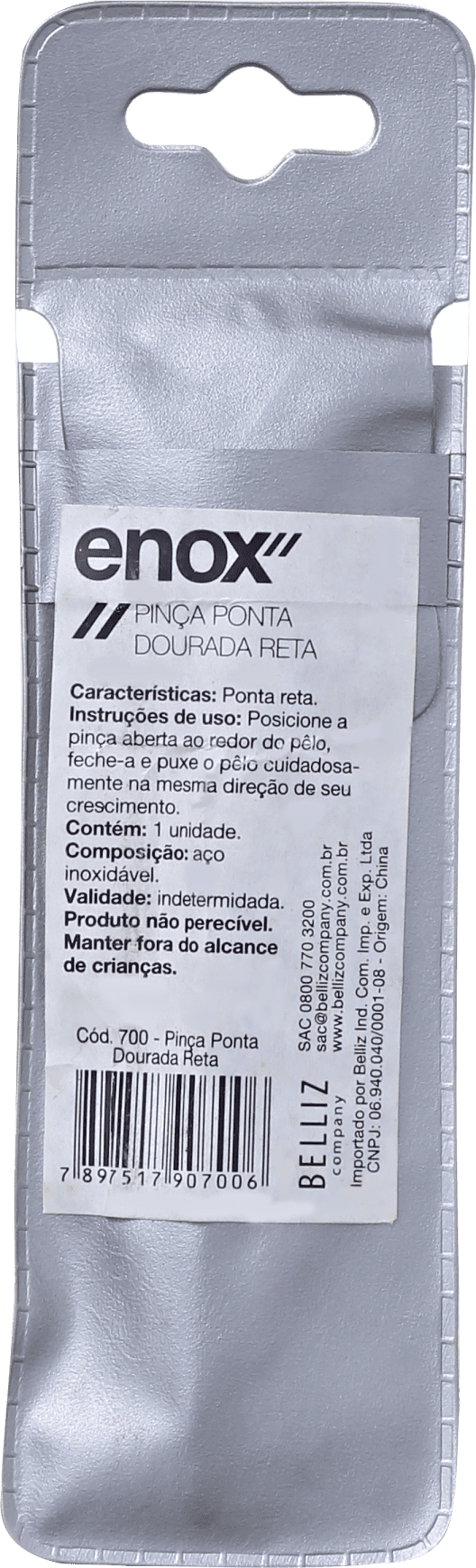 Enox Ponta Dourada Reta - Pinça