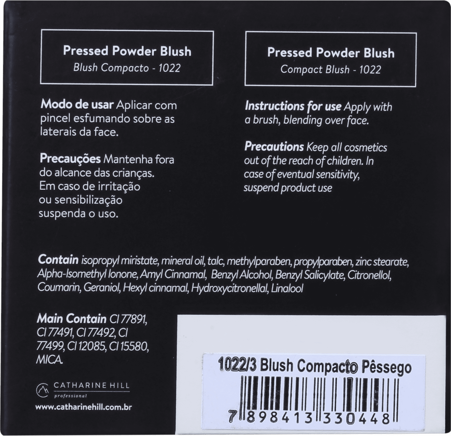 Catharine Hill Pressed Powder Pêssego - Blush Matte 7g