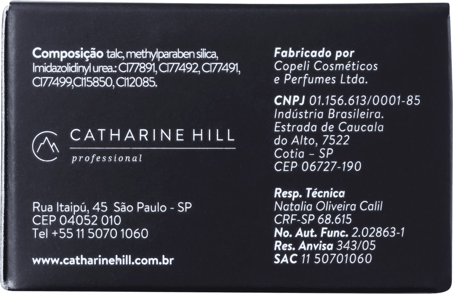 Catharine Hill Face Powder Fixer Branco - Pó Solto Natural 20g