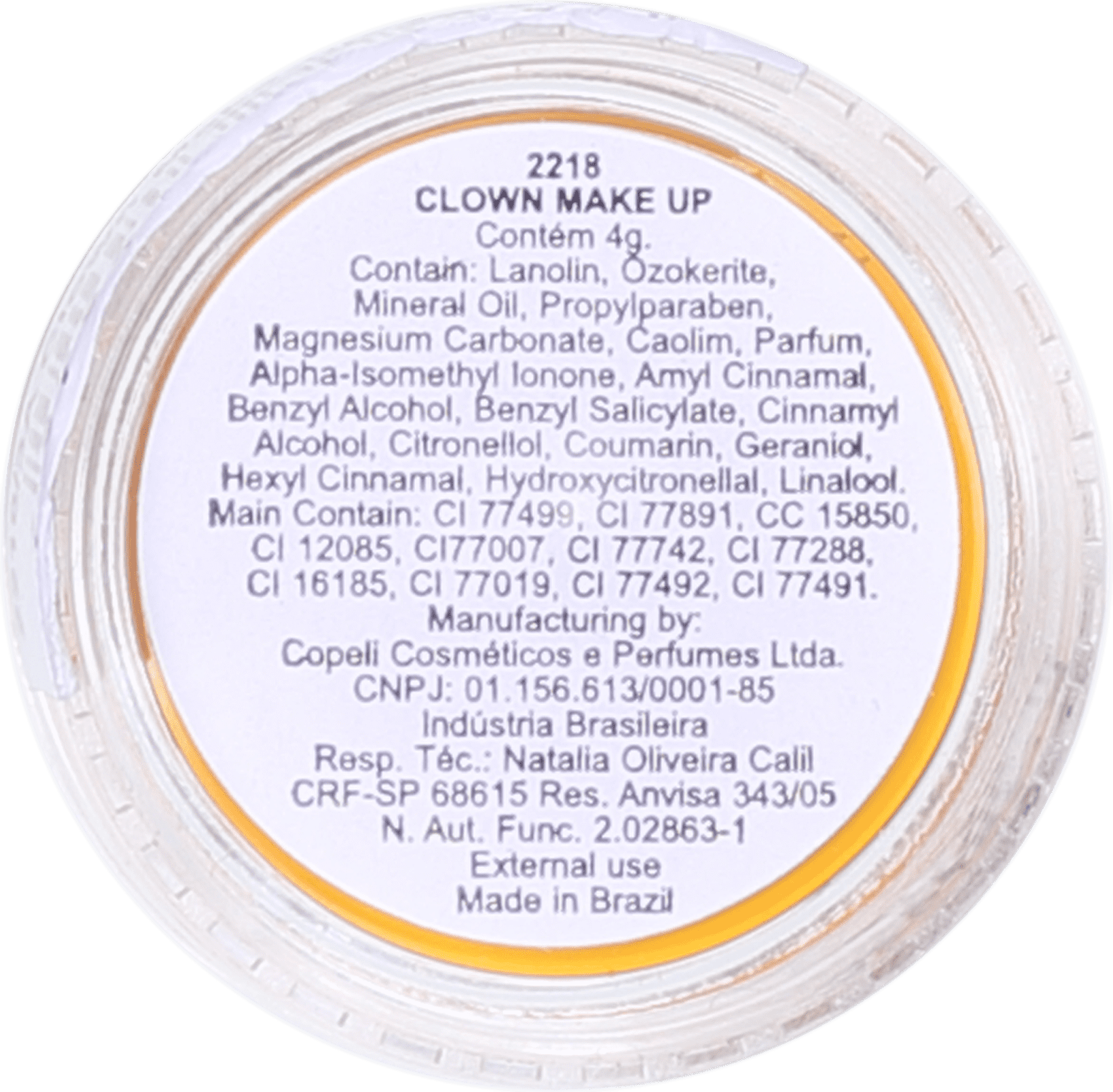 Catharine Hill Clown Make-up Waterproof Mini Amarelo - Sombra Matte 4g