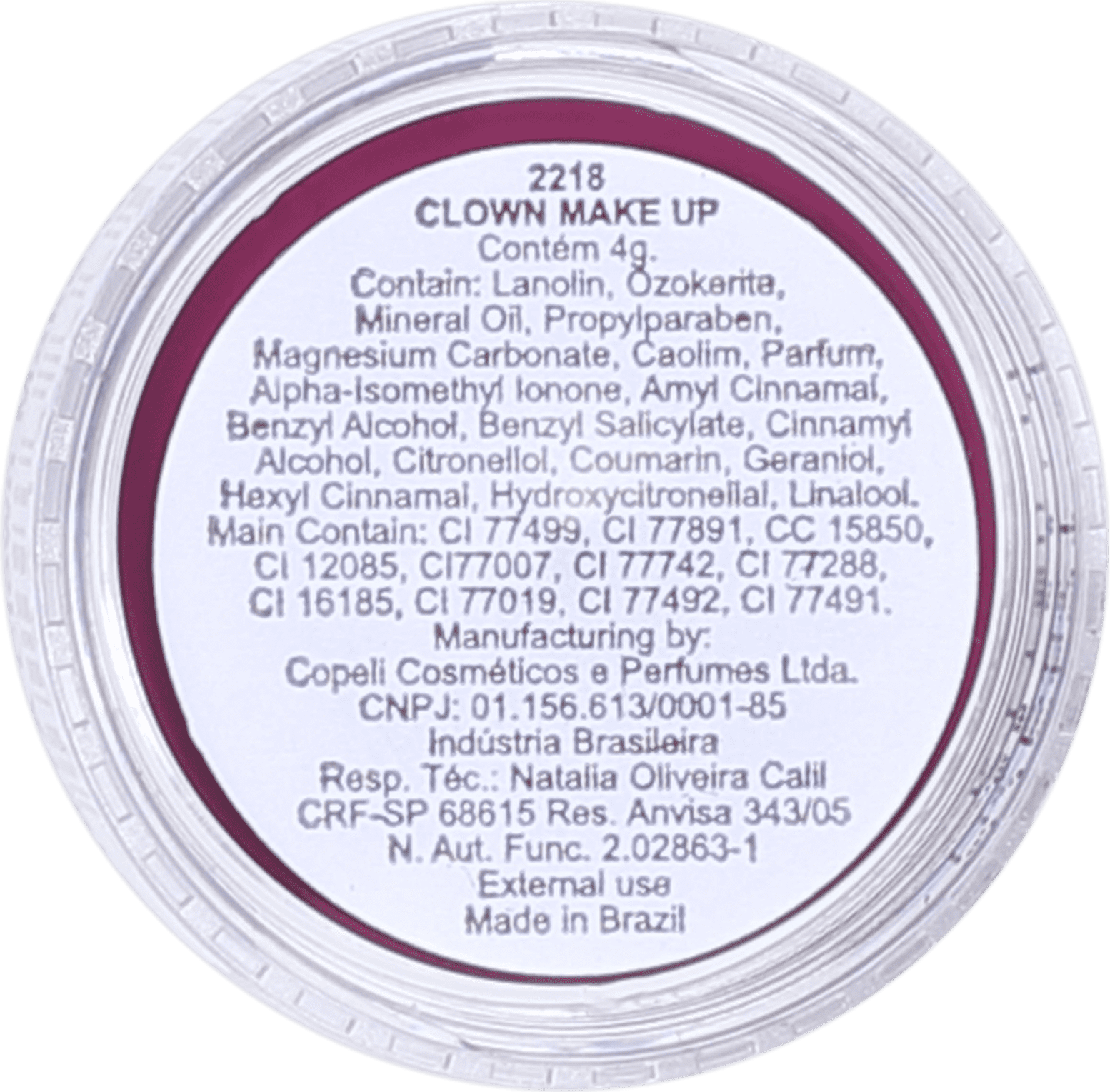 Catharine Hill Clown Make-up Waterproof Mini Roxo - Sombra Matte 4g