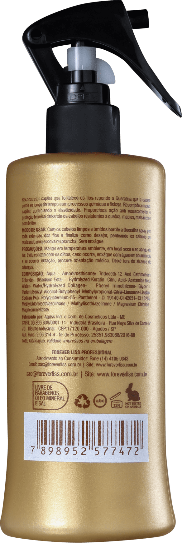 Forever Liss Professional Banho de Verniz Queratina Hidrolisada - Tratamento Reconstrutor 300ml
