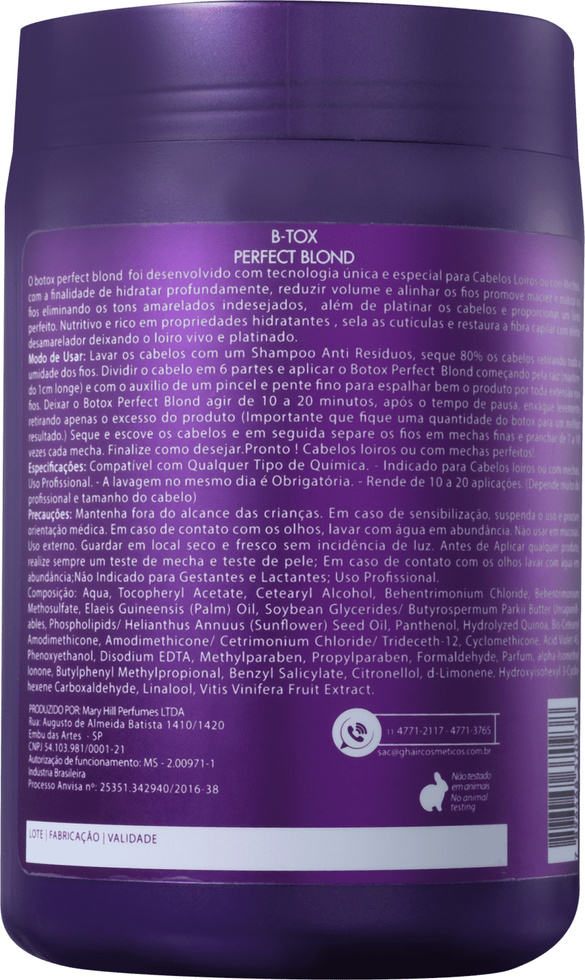 G.Hair Perfect Blond BTox - Redutor de Volume 1000g