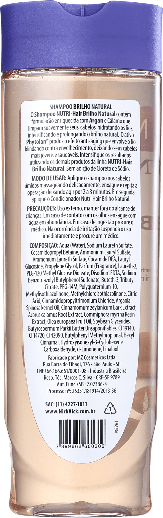 Nick & Vick NUTRI-Hair Brilho Natural - Shampoo sem Sal 300ml