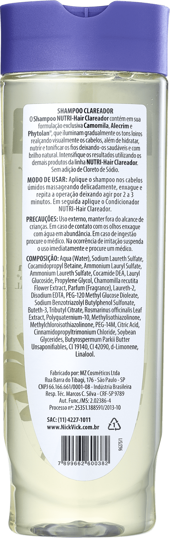 Nick & Vick NUTRI-Hair - Shampoo Clareador 300ml