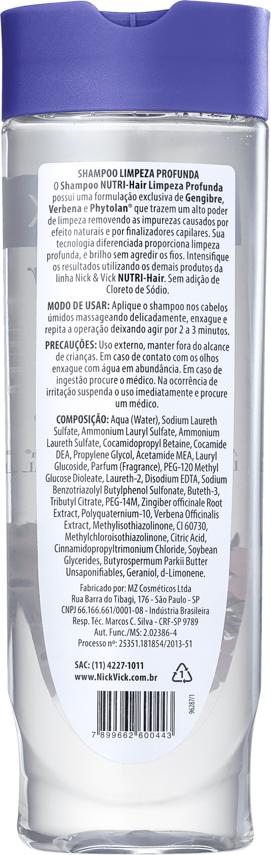 Nick & Vick NUTRI-Hair Limpeza Profunda - Shampoo Antirresíduo 300ml