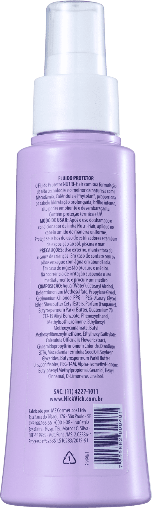 Nick & Vick NUTRI-Hair Macadâmia e Calêndula - Protetor Térmico 100ml