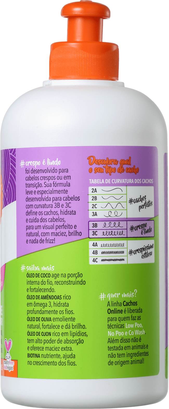 Creme de Pentear Cachos Online #Crespo É Lindo 300ml