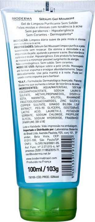 Bioderma Sébium - Gel Limpeza Facial 100ml