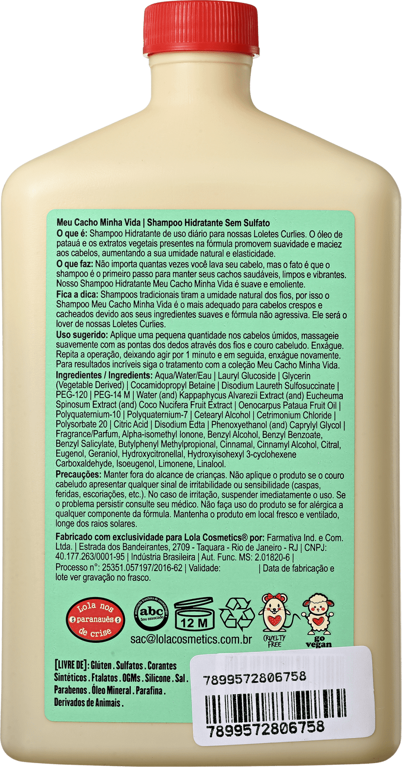 Lola Cosmetics Meu Cacho Minha Vida - Shampoo sem Sulfato 500ml