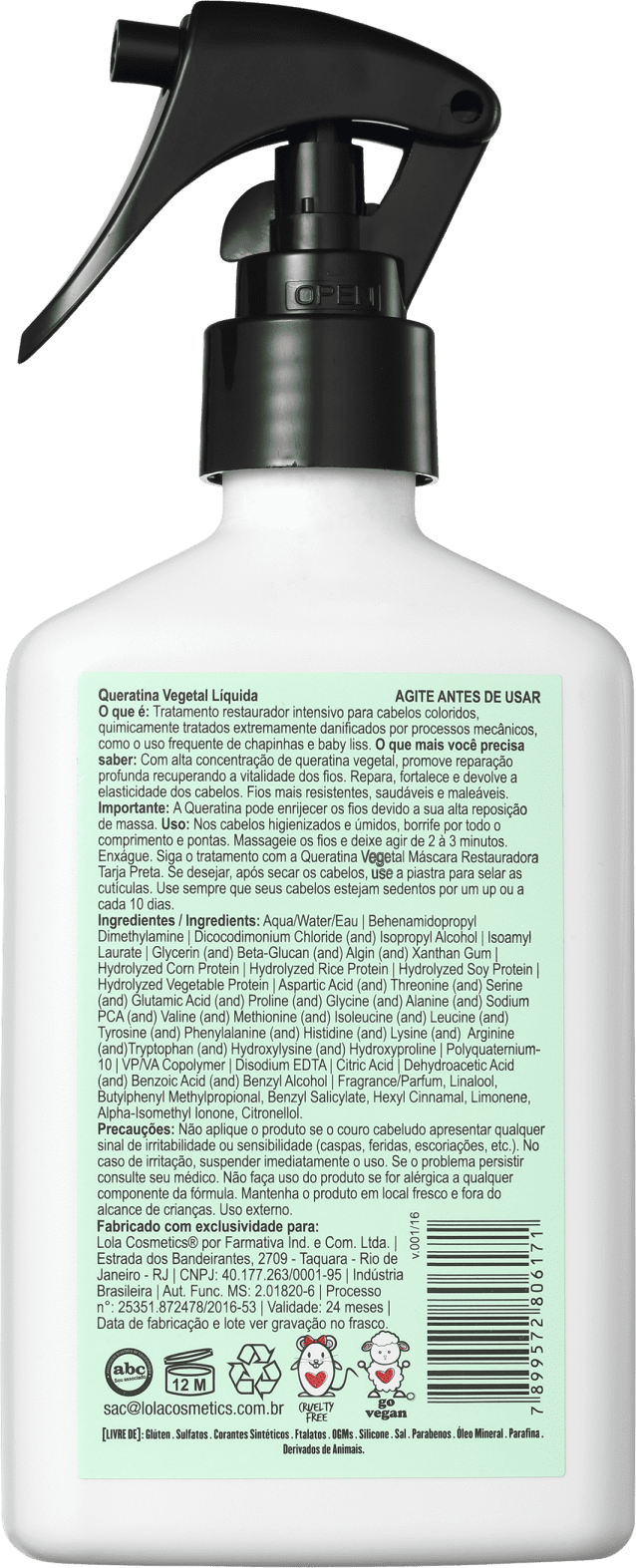 Lola Cosmetics Tarja Preta Queratina Vegetal - Tratamento Reconstrutor 250ml