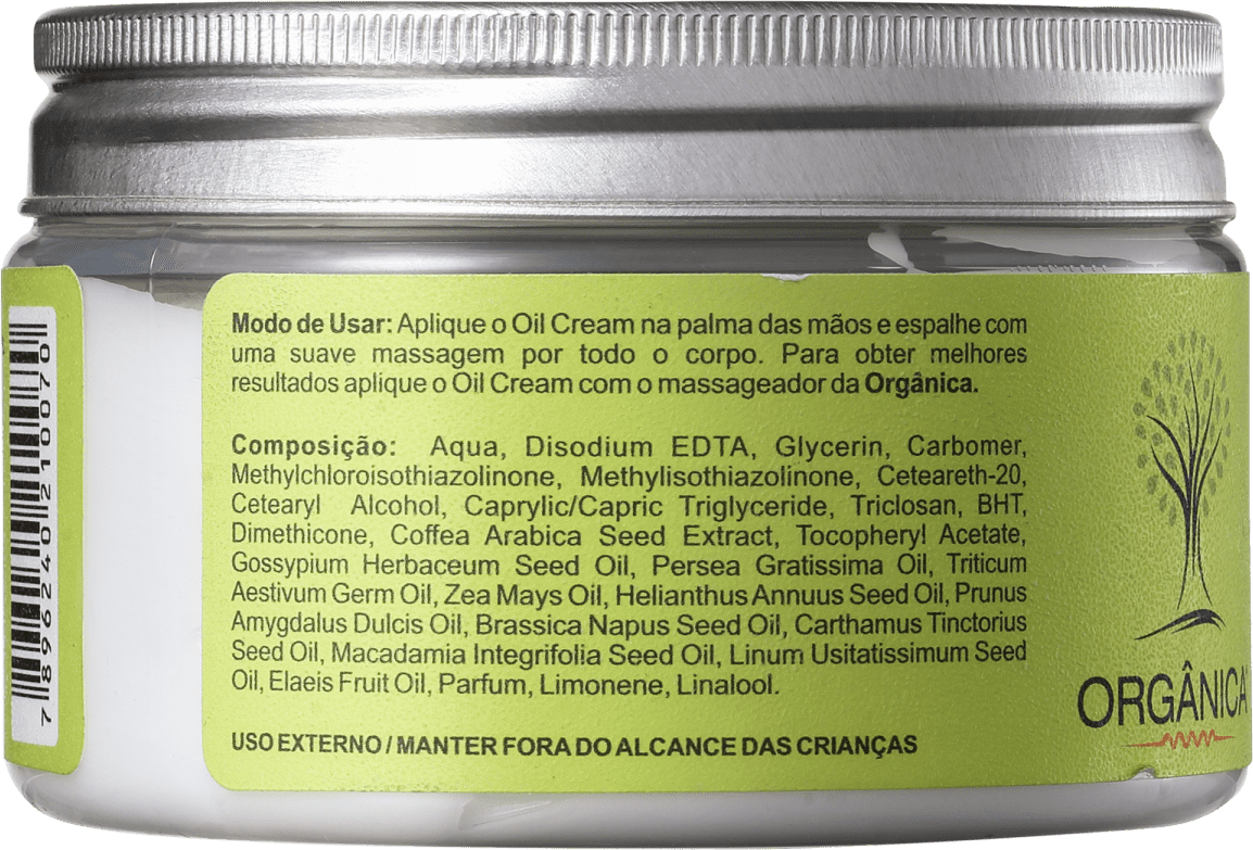 Orgânica Oil Cream Abacate & Oliva - Hidratante 270ml
