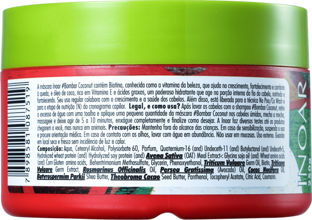 Máscara de Nutrição #Bombar Coconut 250g
