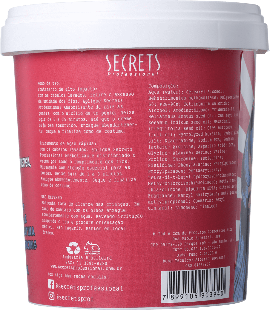 Secrets Professional Anabolizante Capilar Alto Impacto - Máscara Capilar 450g