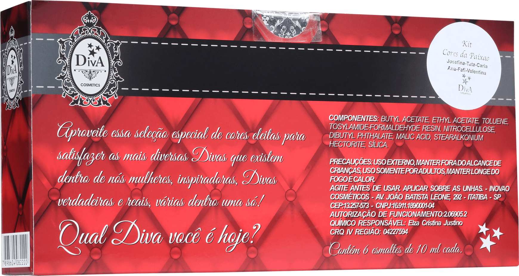 Kit Diva Cosmetics Cores da Paixão (6 Produtos)