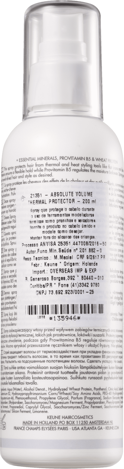 Keune Absolute Volume - Protetor Térmico 200ml