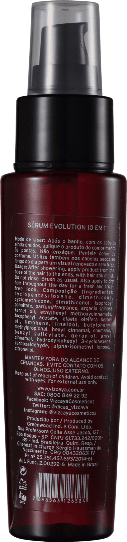 Vizcaya Evolution 10 em 1 - Sérum Capilar 70ml
