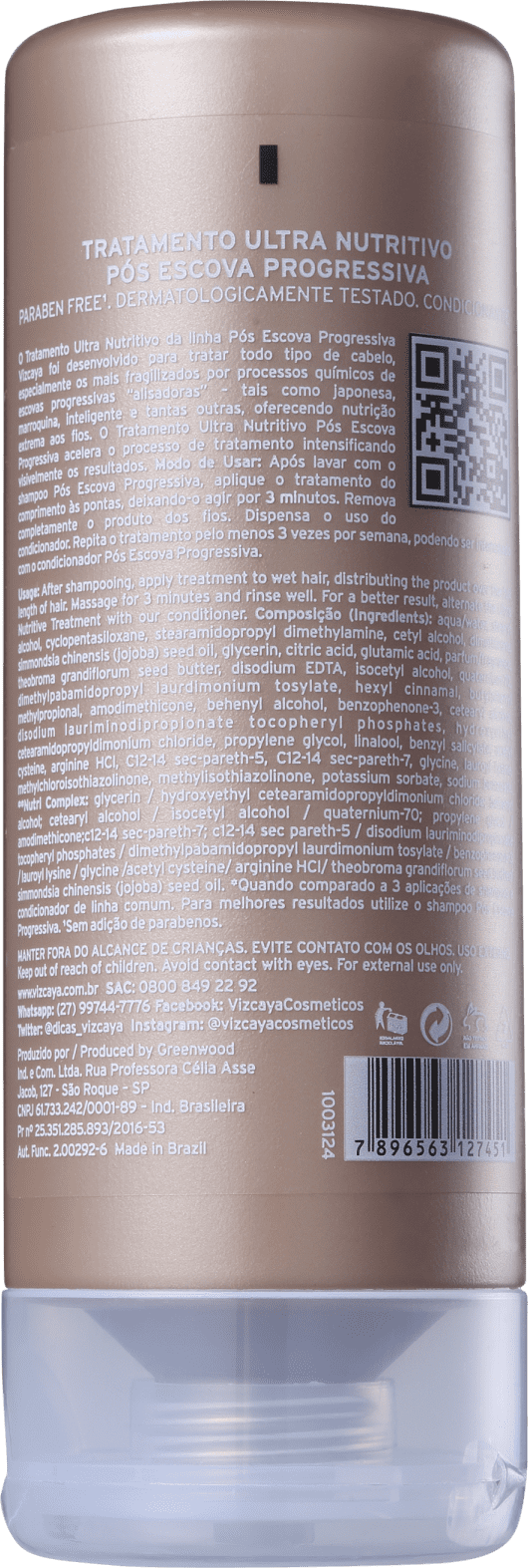 Vizcaya Pós-Escova Progressiva Ultra - Tratamento Nutritivo 150ml