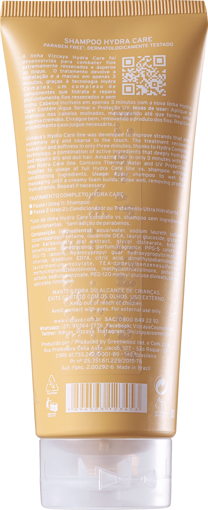 Vizcaya Hydra Care - Shampoo sem Sal 200ml