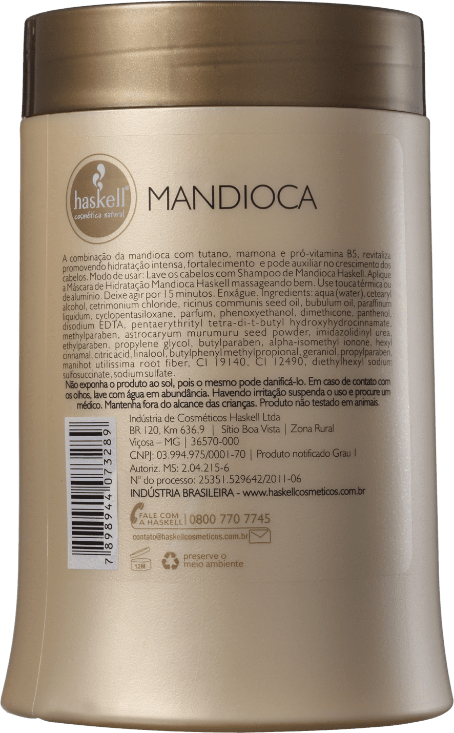 Haskell Mandioca - Máscara de Hidratação 1000g