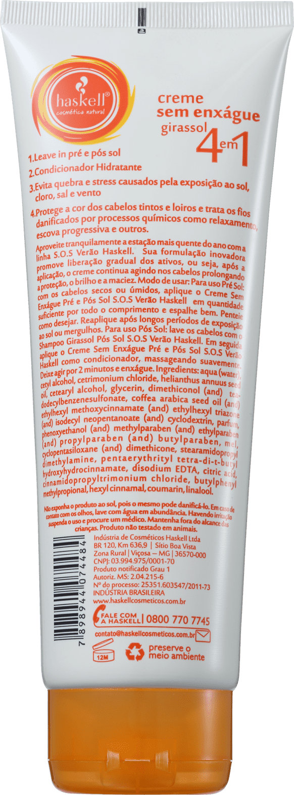 Haskell S.O.S Verão Pré e Pós Sol - Protetor Solar Capilar 240g