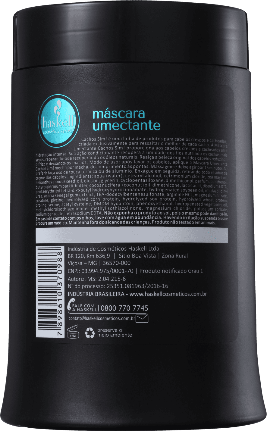 Haskell Cachos Sim ! - Máscara de Hidratação 1000g