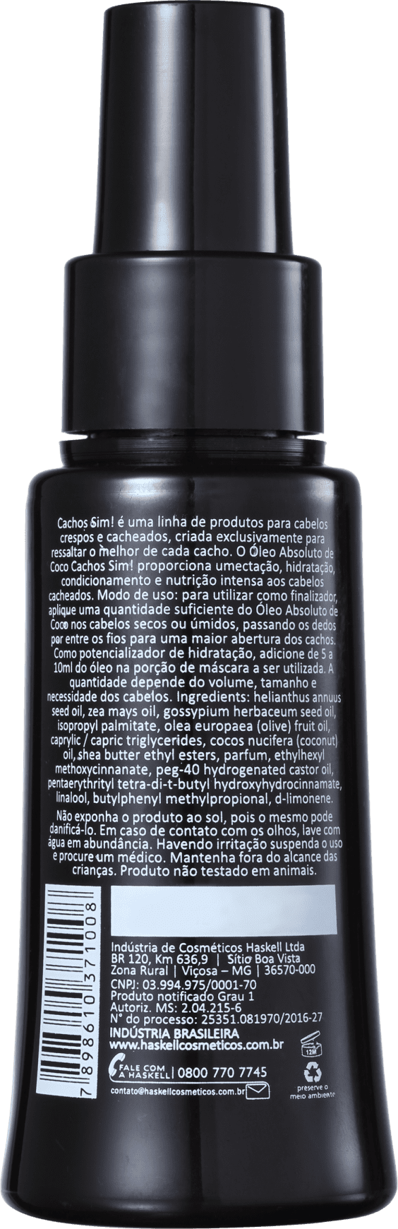 Haskell Cachos Sim ! Absoluto de Coco - Óleo Capilar 60ml