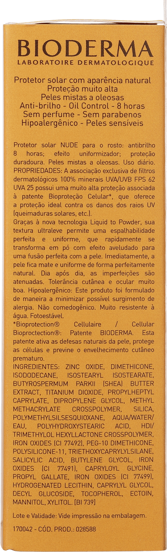 Bioderma Photoderm Nude Touch FPS 50 Claro - Protetor Solar com Cor 40ml