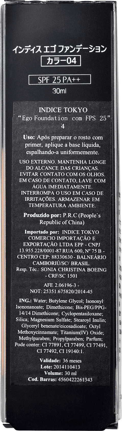 Indice Tokyo Ego FPS 25 04 Medium - Base Líquida 30ml