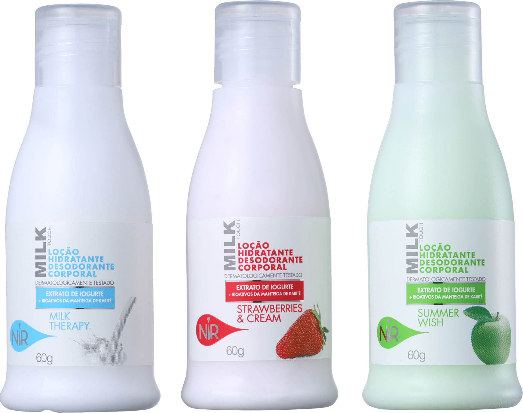 Kit Nir Cosmetics Mini Loções Milk Touch (3 produtos)