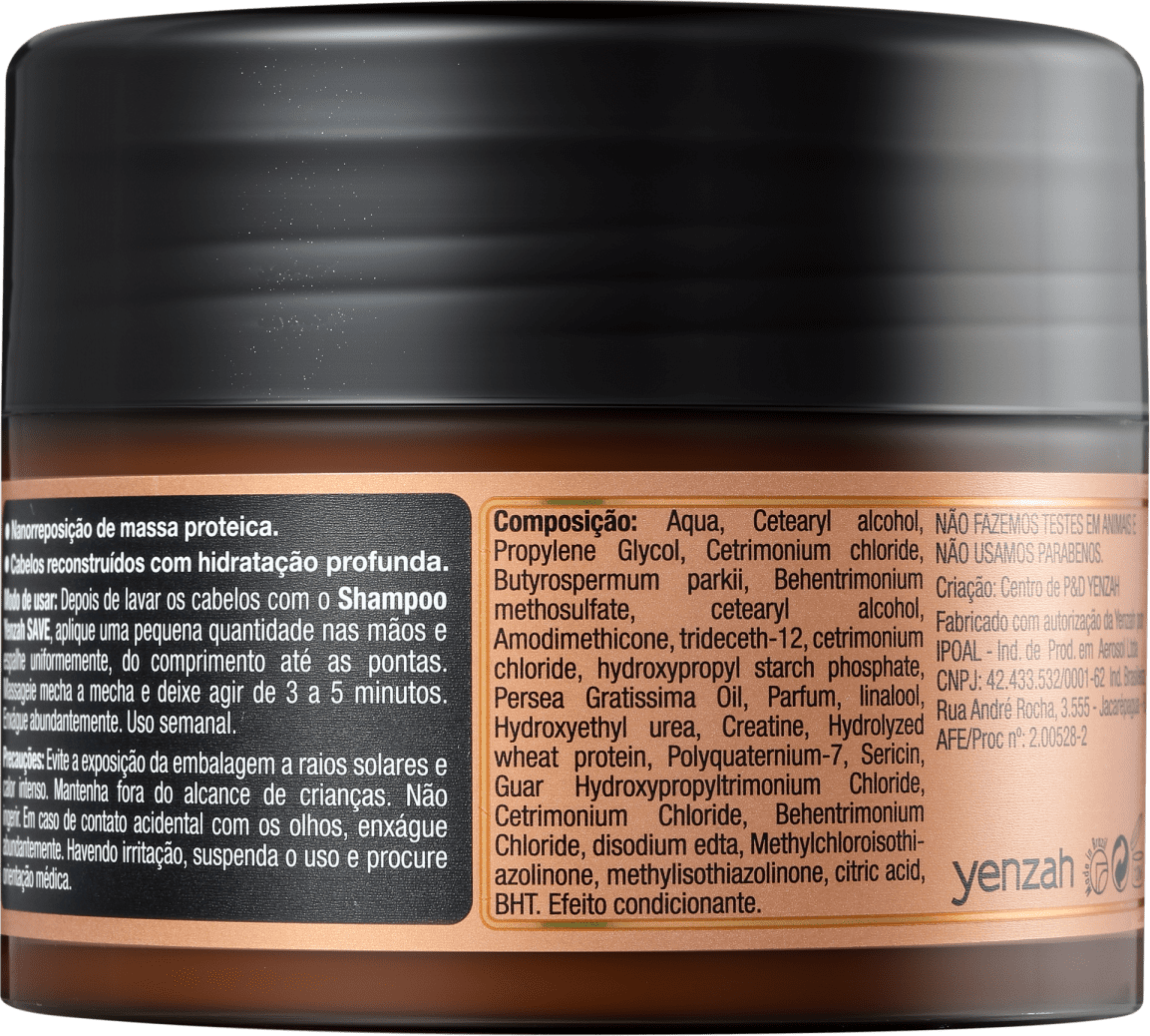 Yenzah Save Reconstrução Capilar - Máscara de Reconstrução 300g