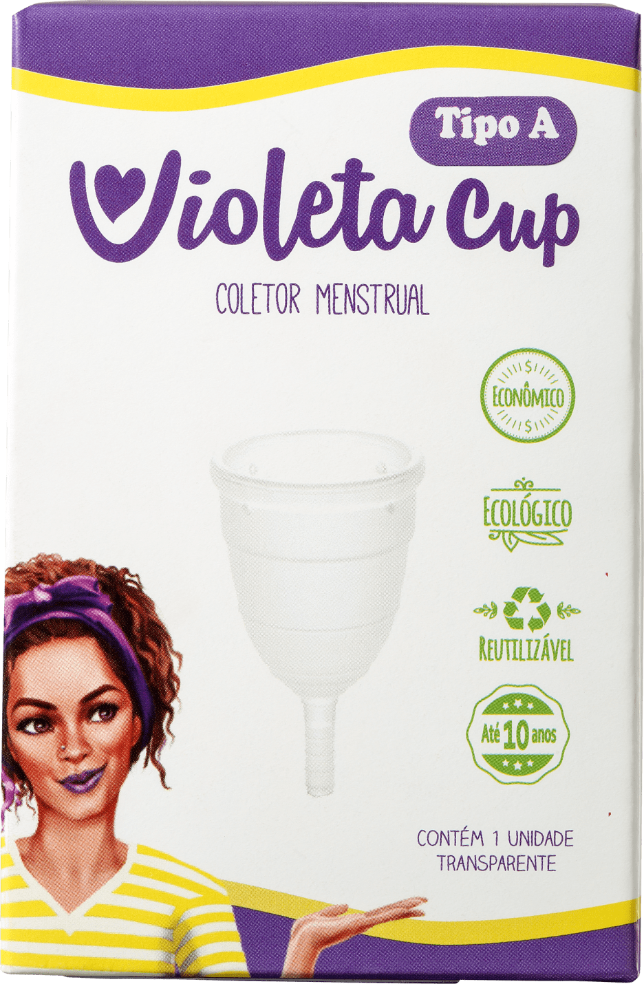 Violeta Cup Transparente Tipo A (+30 anos ou com filhos) - Coletor Menstrual