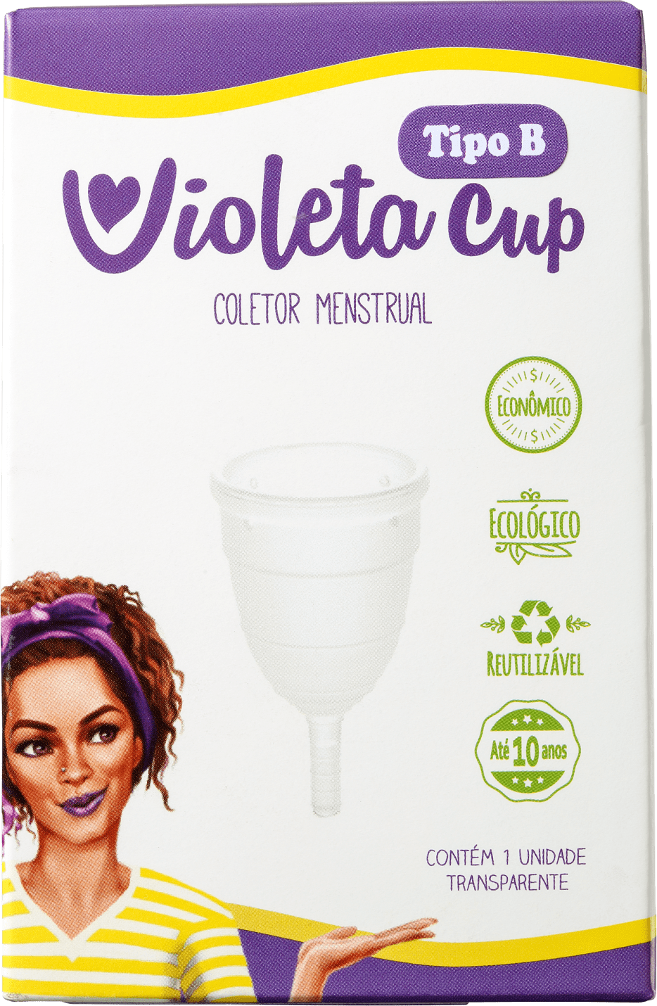Violeta Cup Transparente Tipo B (-30 anos ou sem filhos) - Coletor Menstrual