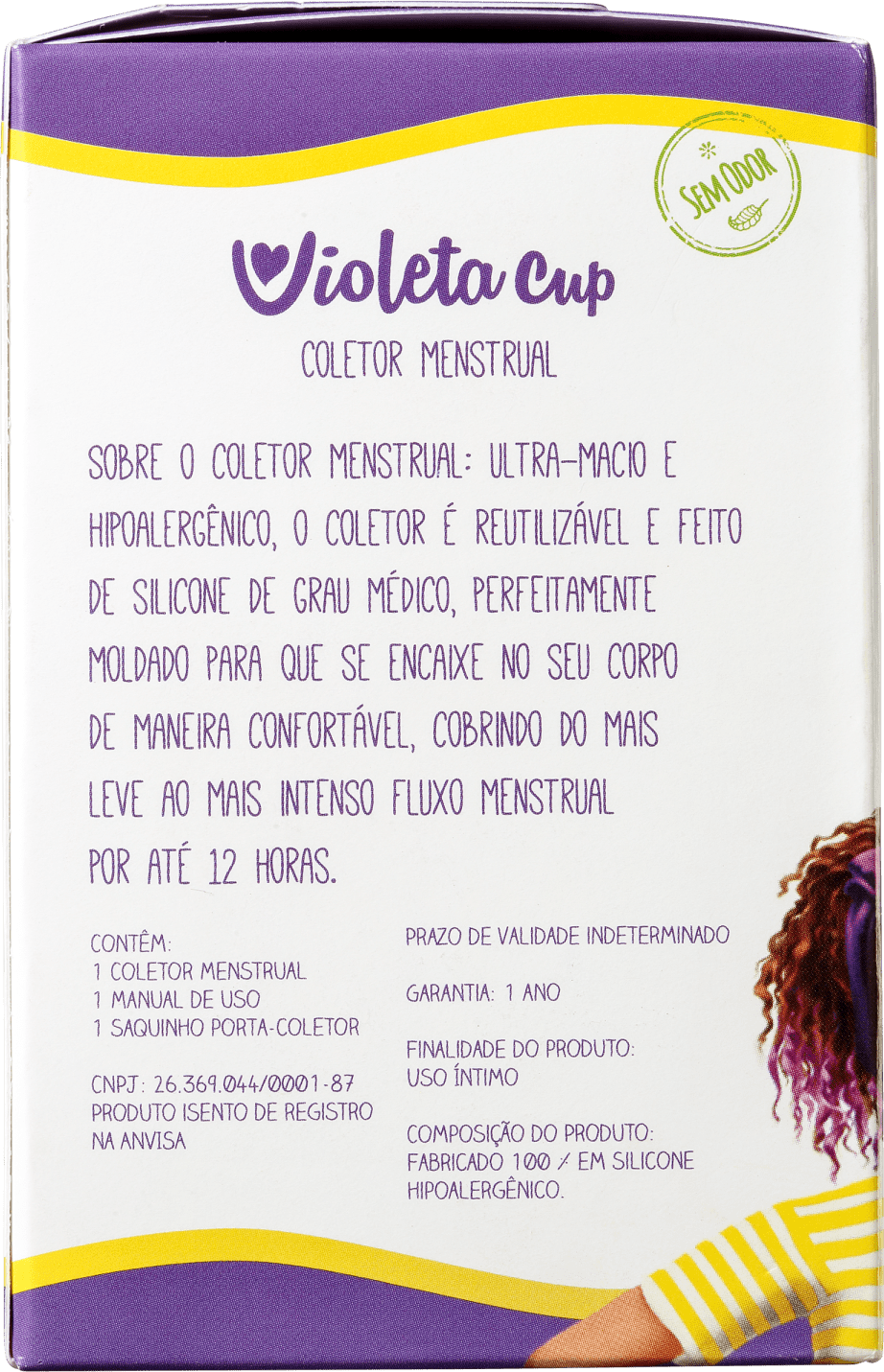 Violeta Cup Transparente Tipo B (-30 anos ou sem filhos) - Coletor Menstrual