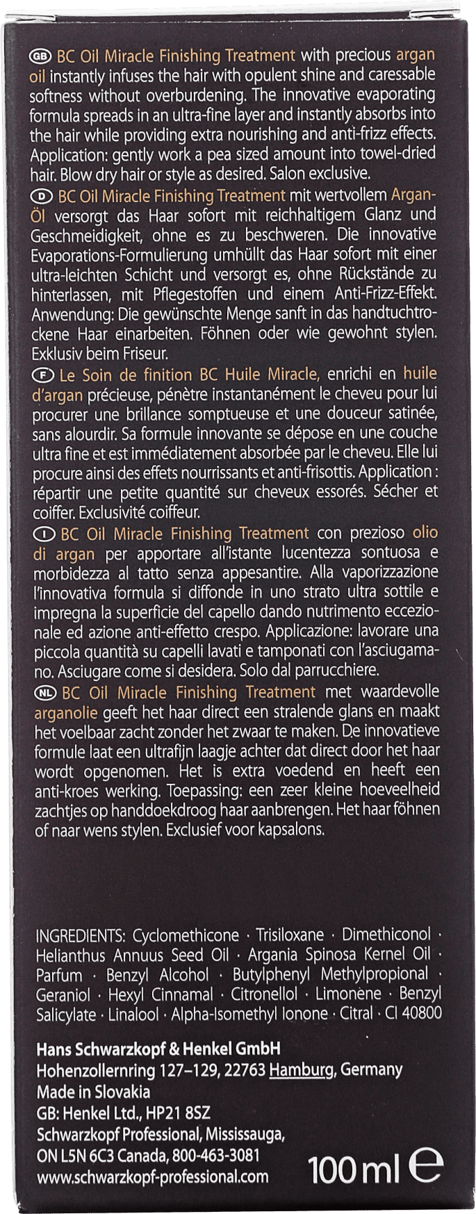 Schwarzkopf Professional BC Bonacure Oil Miracle - Óleo Capilar 100ml