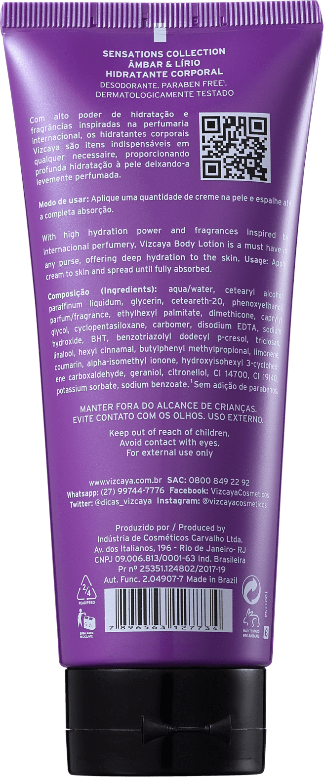 Vizcaya Sensations Âmbar &, Lírio - Creme Hidratante Corporal 200ml