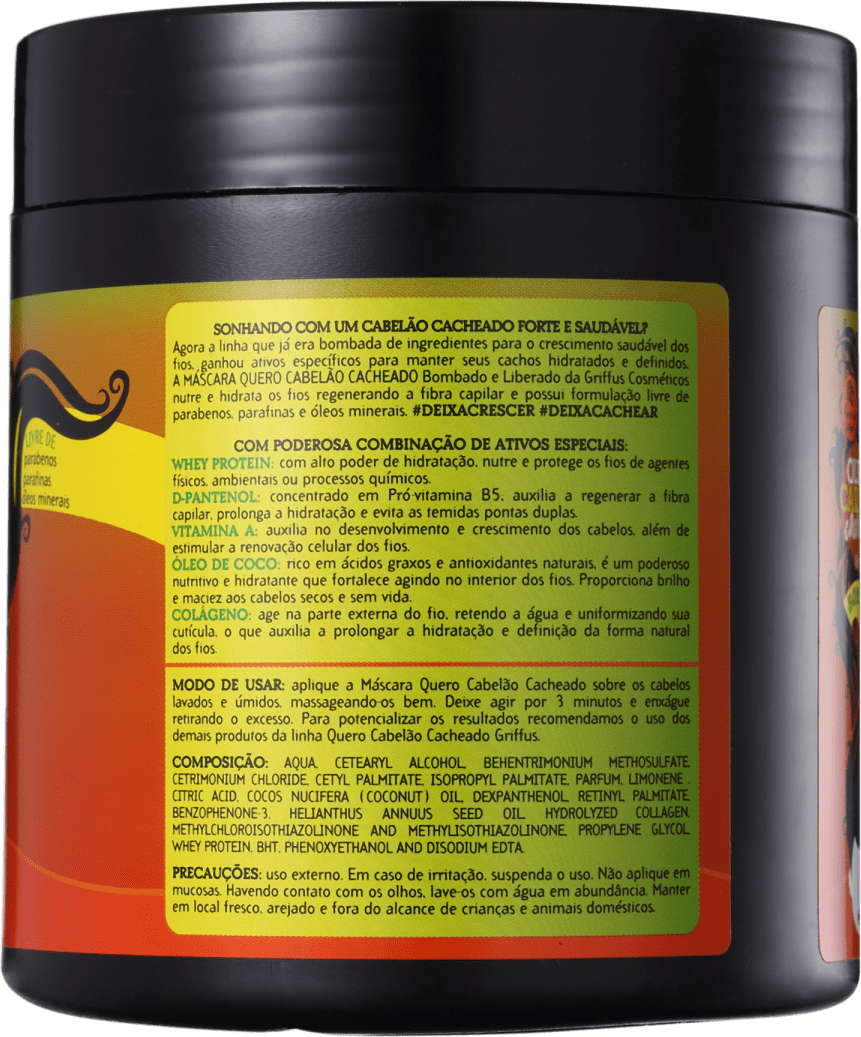 Griffus Quero Cabelão Cacheado - Máscara Capilar 500g