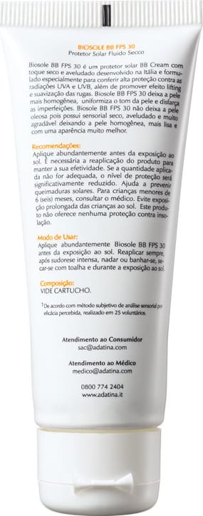 Ada Tina Biosole BB Cream FPS30 Miele - Protetor Facial com Cor 40ml