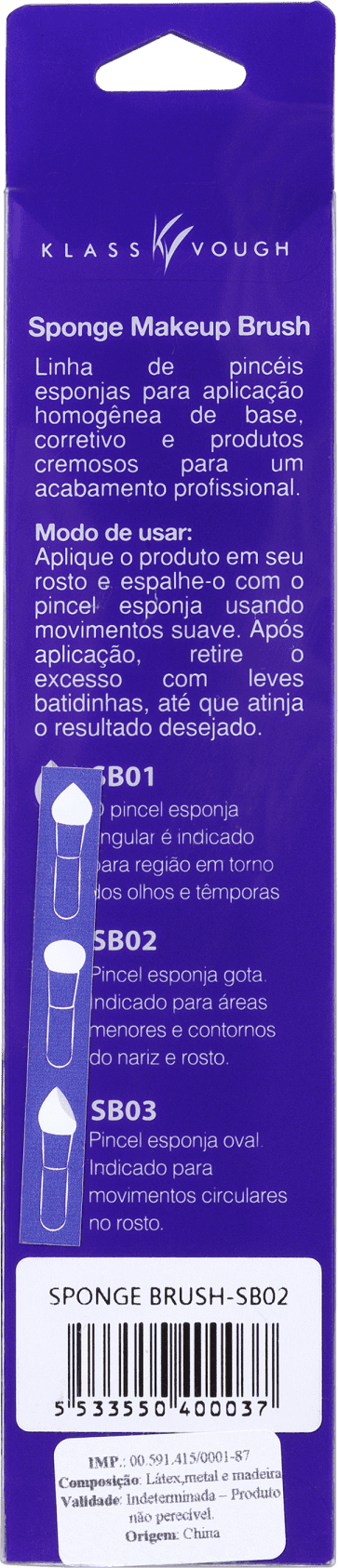 Klass Vough Sponge Brush Oval Preto - Pincel para Base