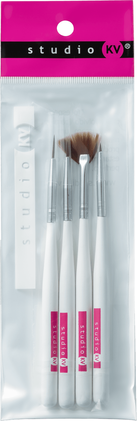 Kit de Pincéis Studio KV STNL-01 para Unhas (4 Produtos)