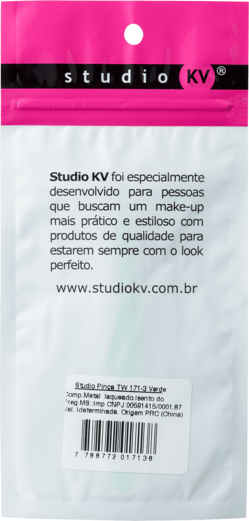 Studio KV TW-171-3 Verde - Pinça Chanfrada