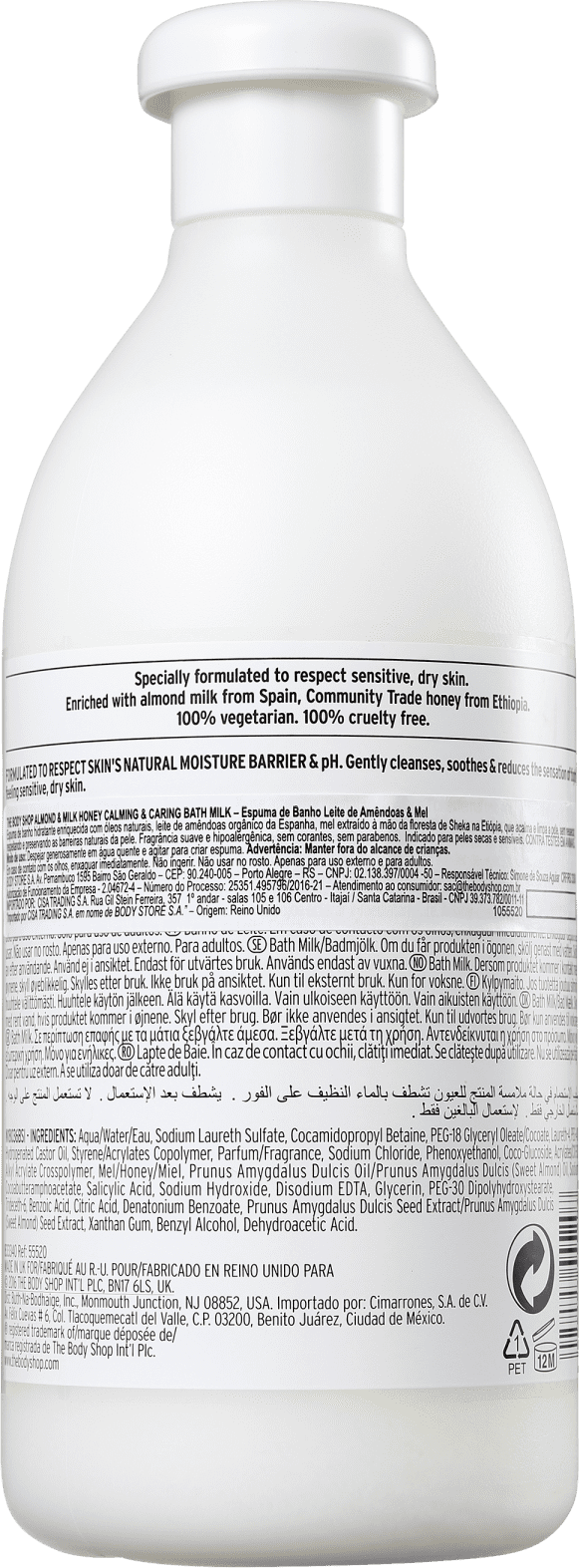 The Body Shop Almond Milk & Honey Bath Milk - Espuma de Limpeza 400ml