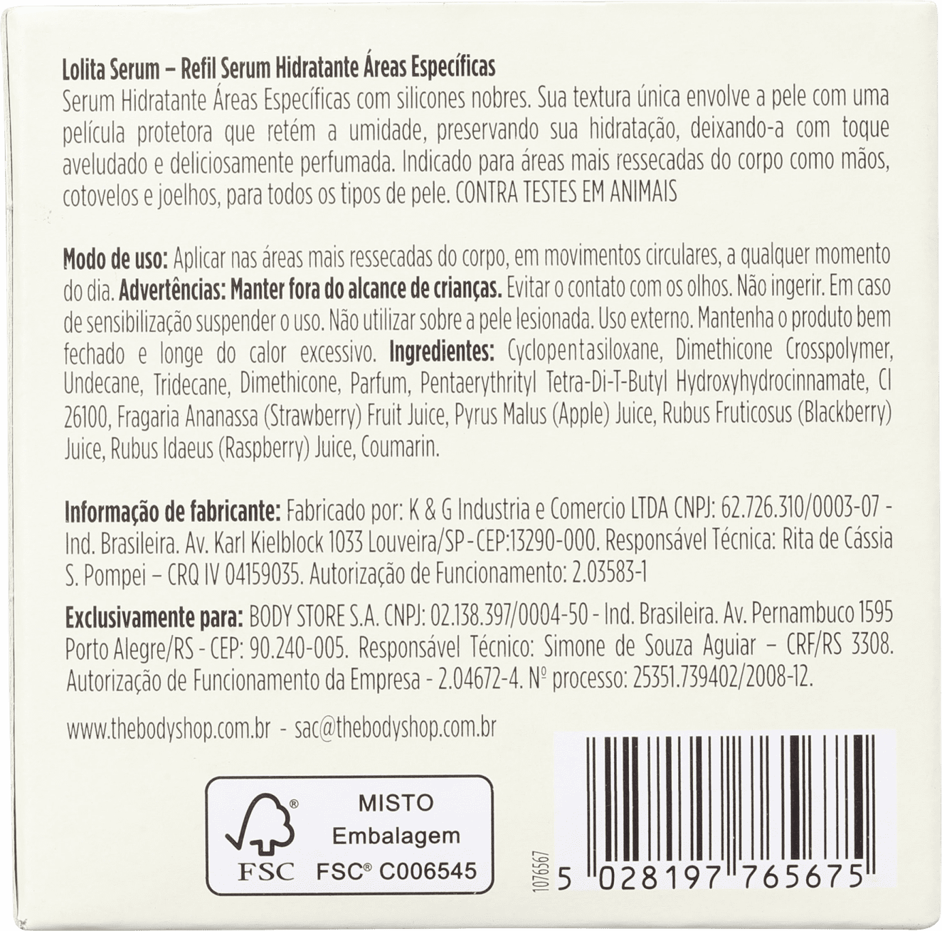 The Body Shop Lolita - Refil Sérum Hidratante 50ml