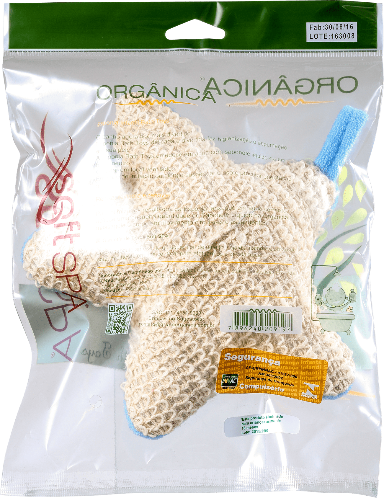 Orgânica Bath Toy Estrela Azul - Esponja de Banho